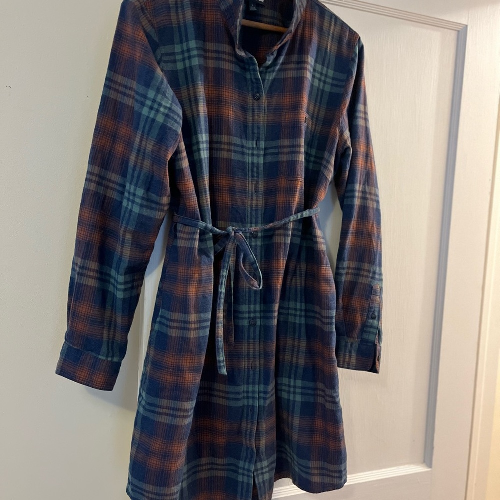 Toad and Co flannel shirt dress